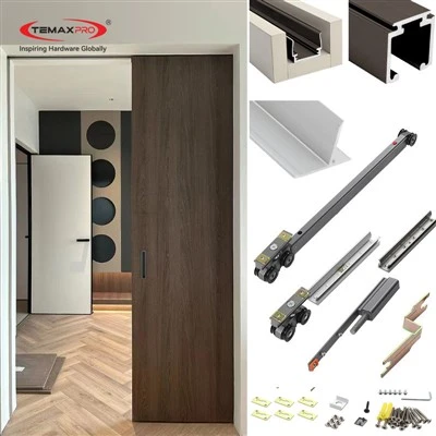 Herrajes para colgar puertas corredizas de cierre suave Temax M75G para puertas de madera